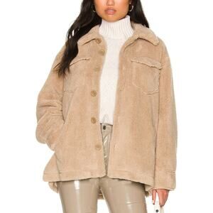 Show Me Your Mumu 'Whistler' Tan Faux Fur Shirt Jacket Size L